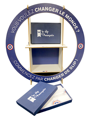 Glorifier de comptoir imprimé pour LE SLIP FRANCAIS