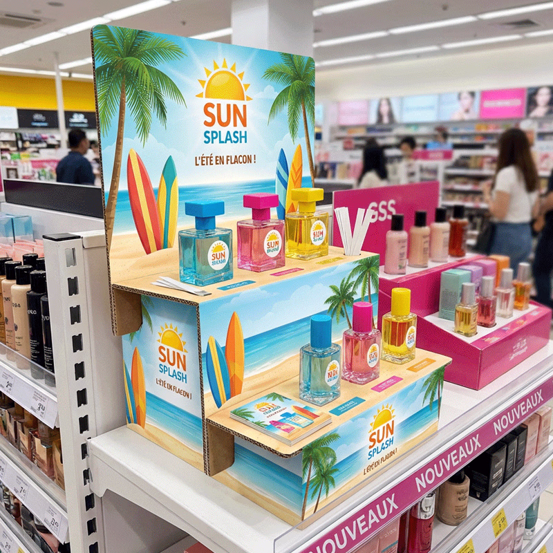 plv comptoir carton cosméto