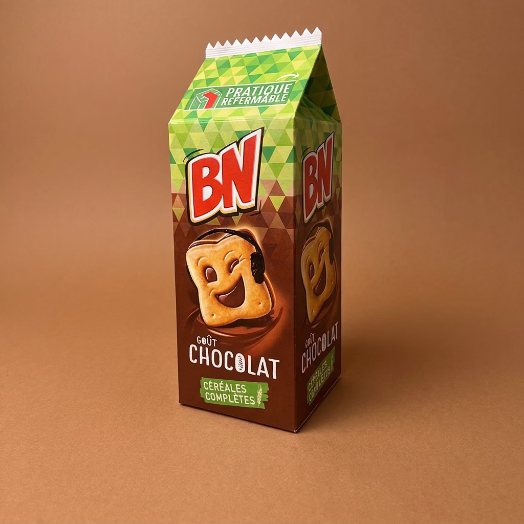 Paquet de biscuits factice en carton