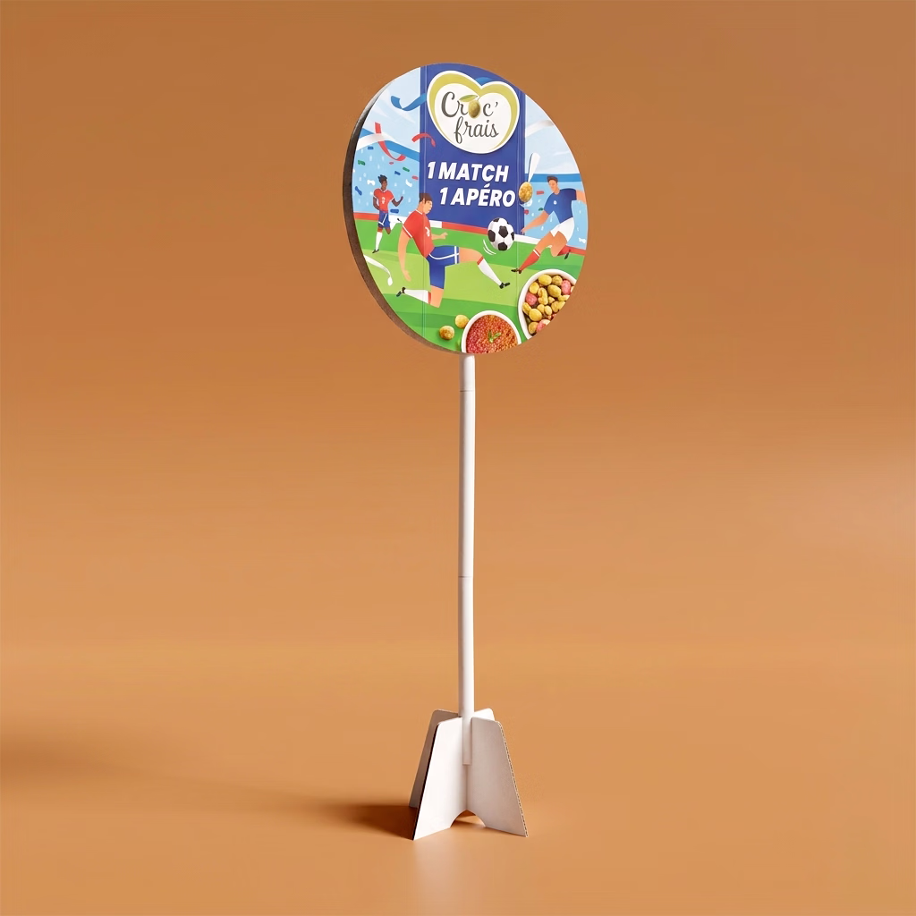 Fronton sur mât carton circulaire