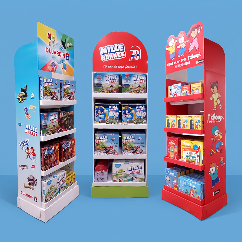 Meuble de sol carton tryptique barquettes