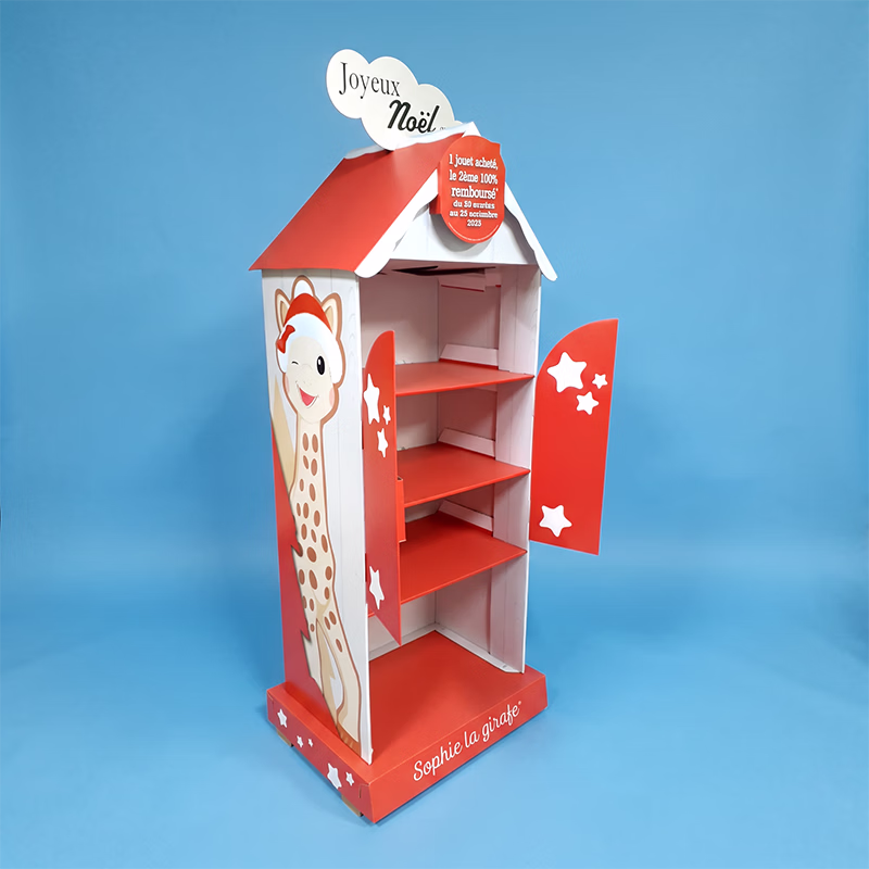 Meuble de sol carton tryptique théâtralisé