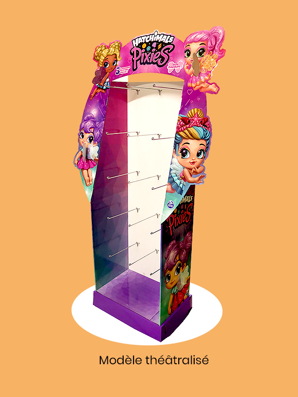 Présentoir de sol carton à broches dos ISOREL®