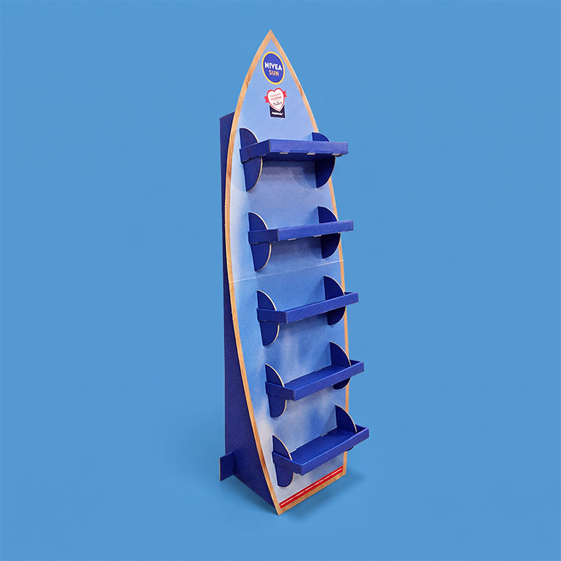 Présentoir de sol étagère carton 1 pan