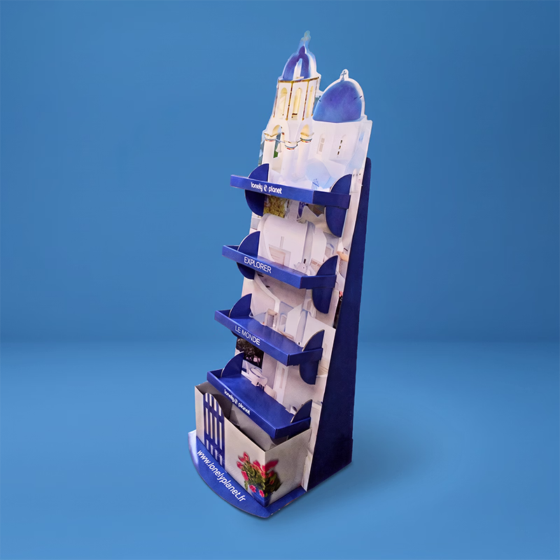 Présentoir de sol étagère carton avec socle