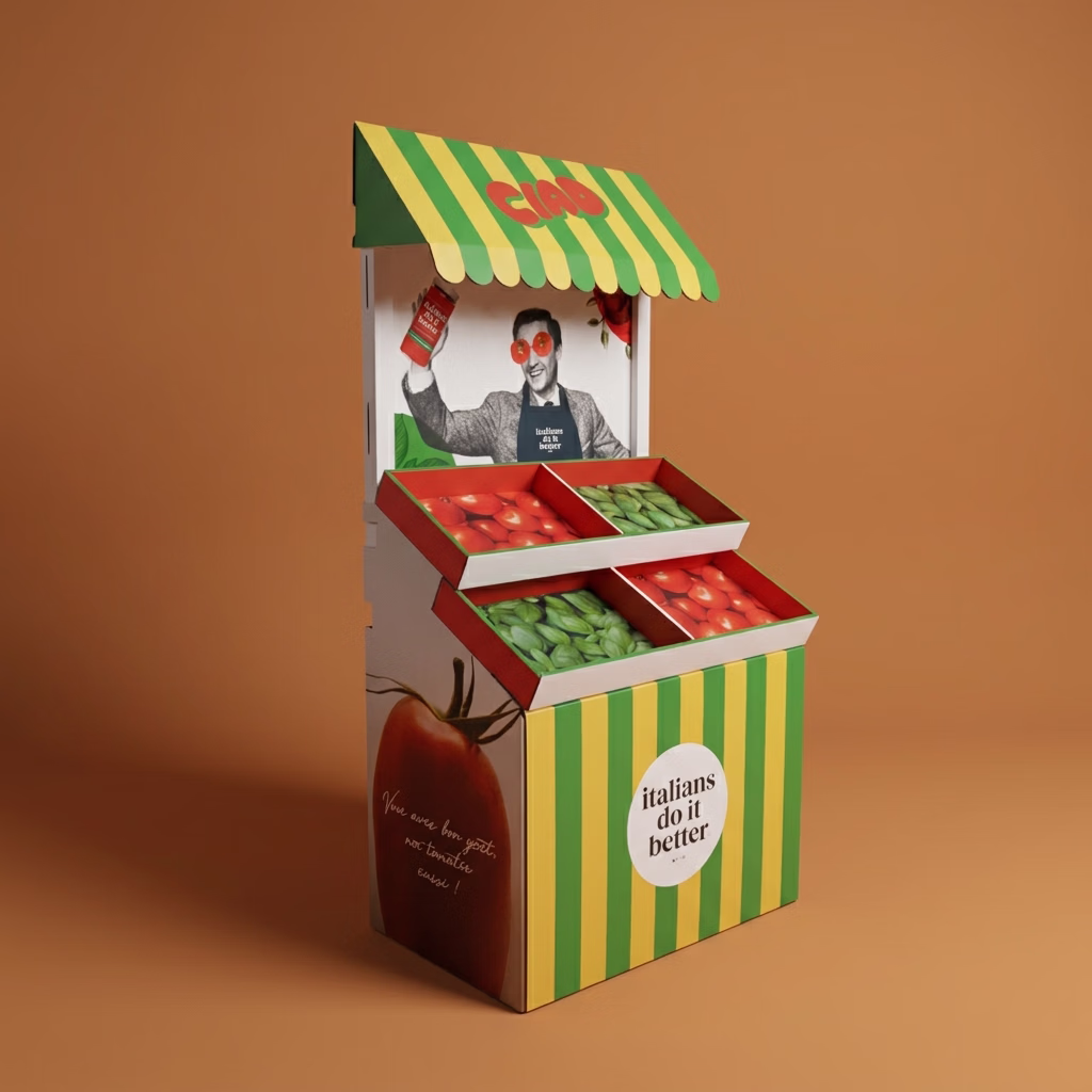 Étal en carton pour Italian Do It Better