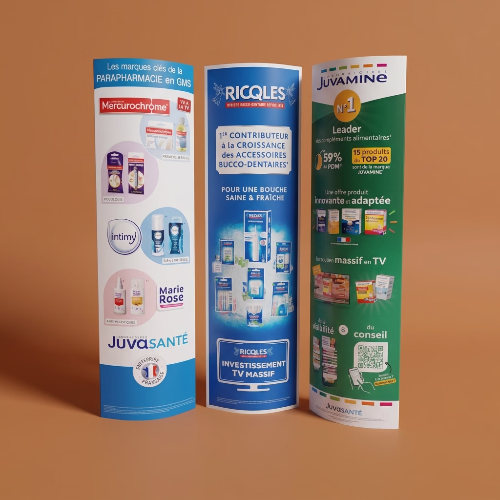 Totem carton elliptique