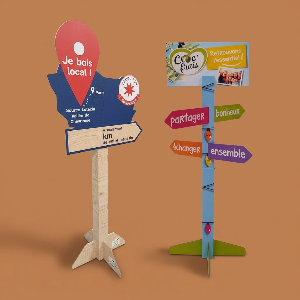 Totem carton directionnel